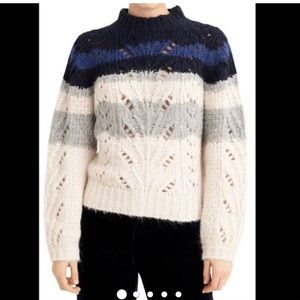 J. Crew Point Sur Pointelle Colorblock Sweater